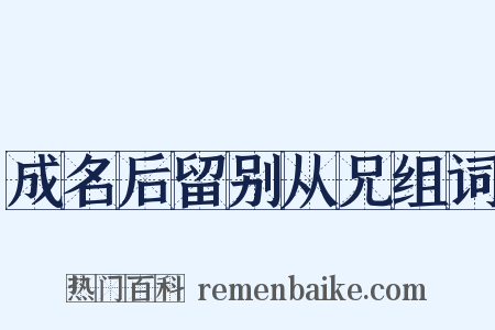 成名后留别从兄组词是什么意思的图片